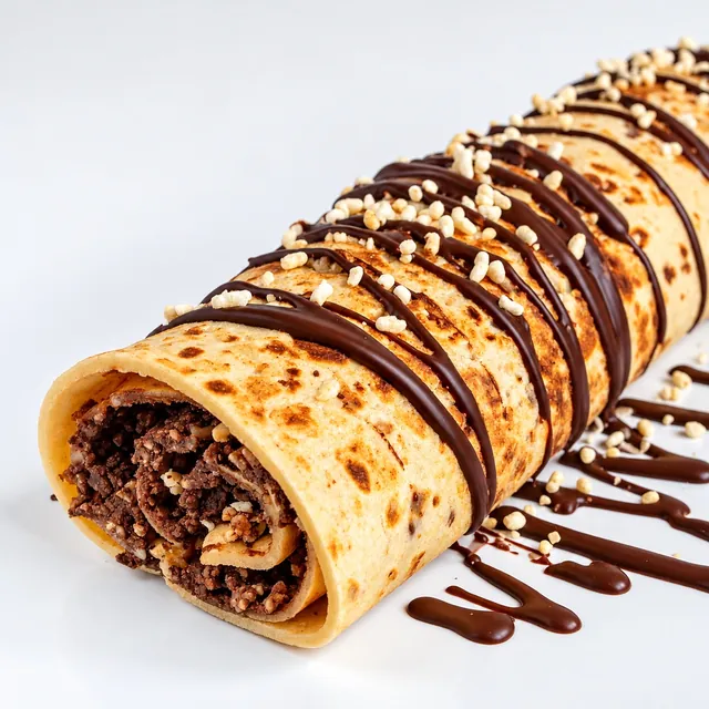 Una piadina dolce farcita, con cioccolato e granella